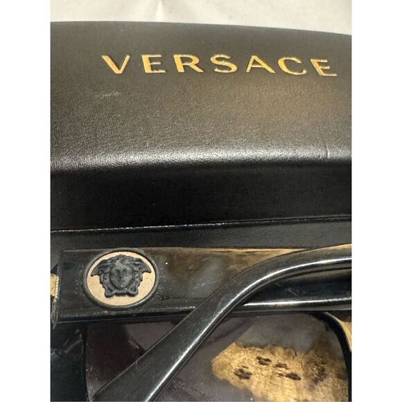 VERSACE vintage sunglasses rare wrap black square frame shield mask oversized main image 10